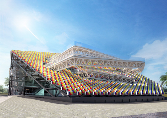 오는 10월 아랍에미리트(UAE) 두바이에서 열리는 세계 엑스포에 설립될 '한국관' 조감도 <코트라 제공>